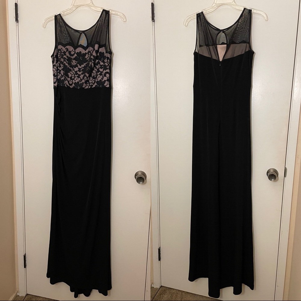 Floor Length Black Lace Eliza J Dress